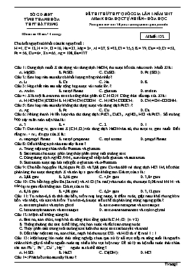 Đề thi thử THPT Quốc gia lần 1 môn Hóa học năm 2017 - Mã đề 132 - Trường THPT Hà Trung (Có đáp án)